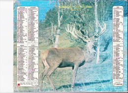Almanach Des PTT 1984, Cerf Dans Le Bois, 2 Chiens, OBERTHUR - Tamaño Grande : 1981-90