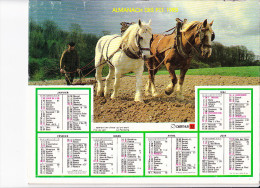 Almanach Des PTT 1985, Labours, Paysan, Charrue Et Chevaux / Vendanges, Cheval Et Tombereau, OBERTHUR - Tamaño Grande : 1981-90