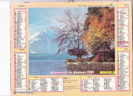 Almanach Des PTT 1989, Lac De Thum (Suisse) / Talloires (74), Port, Barque, OLLER - Tamaño Grande : 1981-90