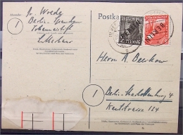 Berlin 1+3 Gestempelt Auf Postkarte - Covers & Documents