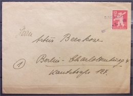 Handstempel DREBKAU Auf 12 Pfg Bärenmarke Brief Stadt Berlin - Berlín & Brandenburgo
