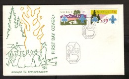 SCOUTS PFADFINDER - SCOUTING - NORWAY NORGE NORWEGEN NORVÈGE 1975 MI 705 706  FDC - Covers & Documents