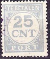 1921-38 Strafportzegels Cijfer En Waarde Blauw 25 Cent NVPH P 77 - Impuestos
