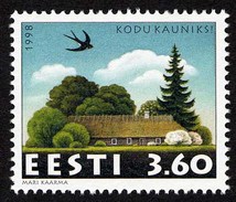 Birds Estonia 1998 MNH Stamp  Mi 327 Swallow, For More Beautiful Homes - Rondini