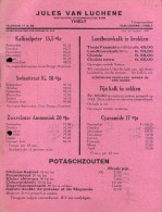 Prijslijst Landbouw Meststoffen Engrais Kalksalpeter  - Jules Van Luchene Tielt 1933 - Landbouw