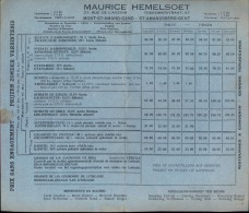 Prijslijst Landbouw Meststoffen Engrais Maurice Hemelsoet Sint Amandsberg Gent 1935 - Agricoltura