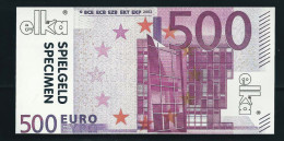 Spielgeld "ELKA" Testnote  500 EURO, Training, Education, Play Money, Ca. 98 X 50 Mm, RRR, UNC - Autres & Non Classés