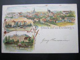 FREIBERG , Colorlitho    , Schöne Karte  Um  1900 - Freiberg (Sachsen)