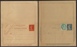 TYPE SEMEUSE CAMEE / 2 CARTES LETTRES 10 C. & 25 C. - ENTIERS POSTAUX / COTE 65.00 € (ref 2989) - Letter Cards