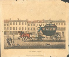 Carte Colorisée Lithographiée THE GREAT COACH April 1825 Engraved By G. Hunt, 18 Tavistock Street Covent Garden.  Dilige - Diligencias