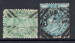 INDIA, Squared Circle Postmark ´CALCUTTA - ROYAL EXCHANGE´, ´CAWNPORE´ On Q Victoria Stamp - 1882-1901 Imperium