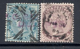 INDIA, Squared Circle Postmark ´LALITPUR´, ´CAWNPORE´ On Q Victoria Stamp - 1882-1901 Impero