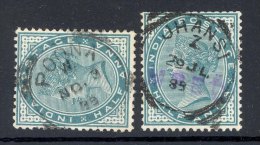 INDIA, Squared Circle Postmark ´POONA ´, ´JHANSI´ On Q Victoria Stamp - 1882-1901 Imperium