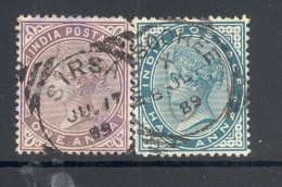INDIA, Squared Circle Postmark ´SIRSA ´, ´MUSSOREE´ On Q Victoria Stamp - 1882-1901 Empire
