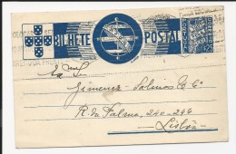 ENTIER POSTAL DU PORTUGAL  LETTRE  COVER BILHETE POSTAL - Postmark Collection