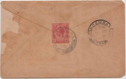 King George V, Straits Settlements, Commercial Cover To India, As Per The Scan - Straits Settlements