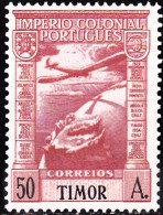 TIMOR - 1938, CORREIO AÉREO - Império Colonial Português  50 A. D. 13 1/2 X 13  (*) MNG  MUNDIFIL  Nº 7 - Timor