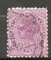 N ZELANDE Victoria 2p Violet 1882 N°61 - Oblitérés