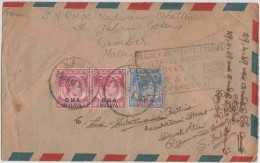 British Military Administration BMA Malaya Malaysia, Commercial Cover To India With Slogan Postmark, As Per The Scan - Malaya (British Military Administration)