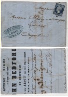 Devant De Lettre Paris A Angoulème - Bureau C De Paris Sur Yvert 14 A (73978) - 1849-1876: Klassieke Periode