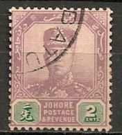 Timbres - Grande-Bretagne (ex-colonies Et Protectorats) - Malaisie - Johore - 1918 - 2 Cents - - Johore
