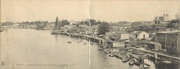 Loire Atlantique -gd Format Div-ref M541- Carte 2 Volets - Vue Panoramique- Nantes -bords De L Erdre Pris Du Pont De La - Nantes