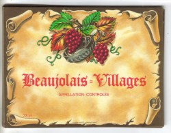 LOT 3 ETIQUETTES BOUTEILLE VIN - Beaujolais Village, Blanc De Blanc,  Bourgogne Blanc "Pouilly Vinzelles - Collections & Sets