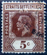 STRAITS SETTLEMENTS 1921 5c King George V USED - Straits Settlements