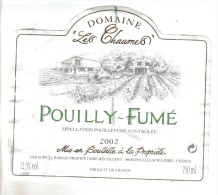 LOT 3 ETIQUETTES BOUTEILLE VIN - Pouilly Fumé "Les Chaumes"2002, Pommard P. Mure, Bourgogne Blanc Pouilly Vinzelles - Collections, Lots & Séries