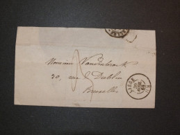 (2992) Belgium Old Stampless Cover Liege To Bruxelles 1865 - Other & Unclassified