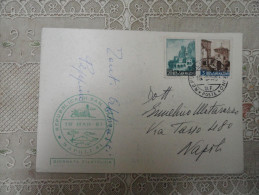 18.03.1961 Repubblica San Marino A Napoli 61 L.20 + L.3 Borghi   Su Cartolina Manifestazione - Storia Postale