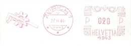 Freistempel  "Brütsch Rüegger & Co., Werkzeuge, Zürich"               1944 - Postage Meters