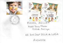 Eretz Israël & Fête Du Simchat Torah. Une Belle Lettre Adressée En Andorre - Storia Postale