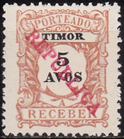 TIMOR -1913,  PORTEADO-  Tipo De 1904, Com Sobrecarga «REPUBLICA»  5 A.    (*) MNG  MUNDIFIL  Nº 23 - Timor