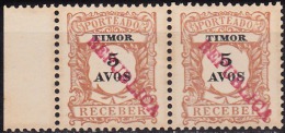 TIMOR -1913,  PORTEADO-  Tipo De 1904, Com Sobrecarga «REPUBLICA»  5 A.  (PAR)  (*) MNG  MUNDIFIL  Nº 23 - Timor