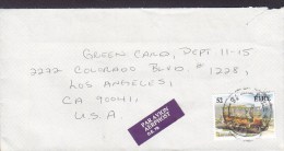 Ireland Par Avion Aerphost Label Cover Lettre To USA Char-a-banc 3- Sided Perf. Stamp Bus Autobus - Poste Aérienne