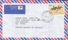 South Africa Lugpos Airmail Par Avion BULWOOD 1994 Cover Brief To USA Horse Pferd Cheval Postal Riders - Luftpost