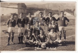 Carte Postale Photo JULES MICHELET (Algérie ? ) Equipe De FOOTBALL-FOOT-SPORT- 1923-1924 - Voetbal