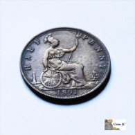 Gran Bretaña - 1/2 Penny - 1891 - Andere & Zonder Classificatie