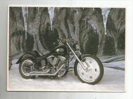 Cp , Maxi-carte ,17.5 X 12.5 ,MOTO , Eclipse Bike In Ice Cave ,phot : Kimball , Ed : Impacr2000 11821, Frais Fr : 1.80€ - Motorfietsen