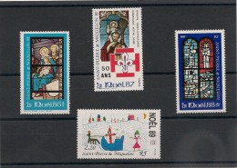 Saint Pierre Et Miquelon  Noël Années 1986/89 N° Y/T : 483-496-474-512-** - Unused Stamps