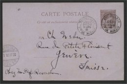 MONACO, STATIONERY POSTCARD 1891 TO SWITZERLAND - Lettres & Documents