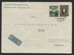 SLOVAKIA, AIRPOST COVER 1943 FROM Stubnanskie Teplice TO PRATTELN SWITZERLAND - Briefe U. Dokumente