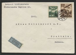 SLOVAKIA, AIRPOST COVER 1943 FROM Stubnanskie Teplice TO PRATTELN SWITZERLAND - Lettres & Documents