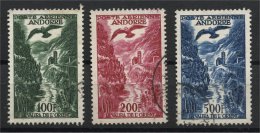 FRENCH ANDORRA FULL SET AIRPOSTS 1955-57 EAGLE, F/VFU - Luchtpost