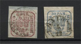 ROMANIA, 6 And 30 PARALE BOTH ON PIECES - 1858-1880 Moldavia & Principato