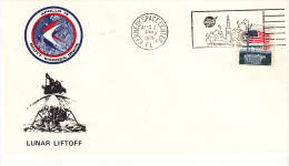 SPACE -  USA - 1971- APOLO 15  LUNAR LIFTOFF    COVER WITH  KENNEDY SPACE CENTRE POSTMARK - United States