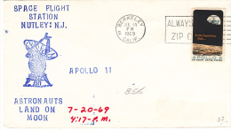 SPACE -  USA - 1969 - NUTLEY ATRONAUTS LAND ON MOON  COVER WITH  BERKELEY  POSTMARK - Etats-Unis