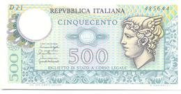 ITALIA BANCONOTA DA LIRE 500 FDS MERCURIO DECRETO 20/12/76  SERIE D21  485642 - 500 Liras