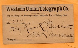United States Old Cover Western Union - Brieven En Documenten